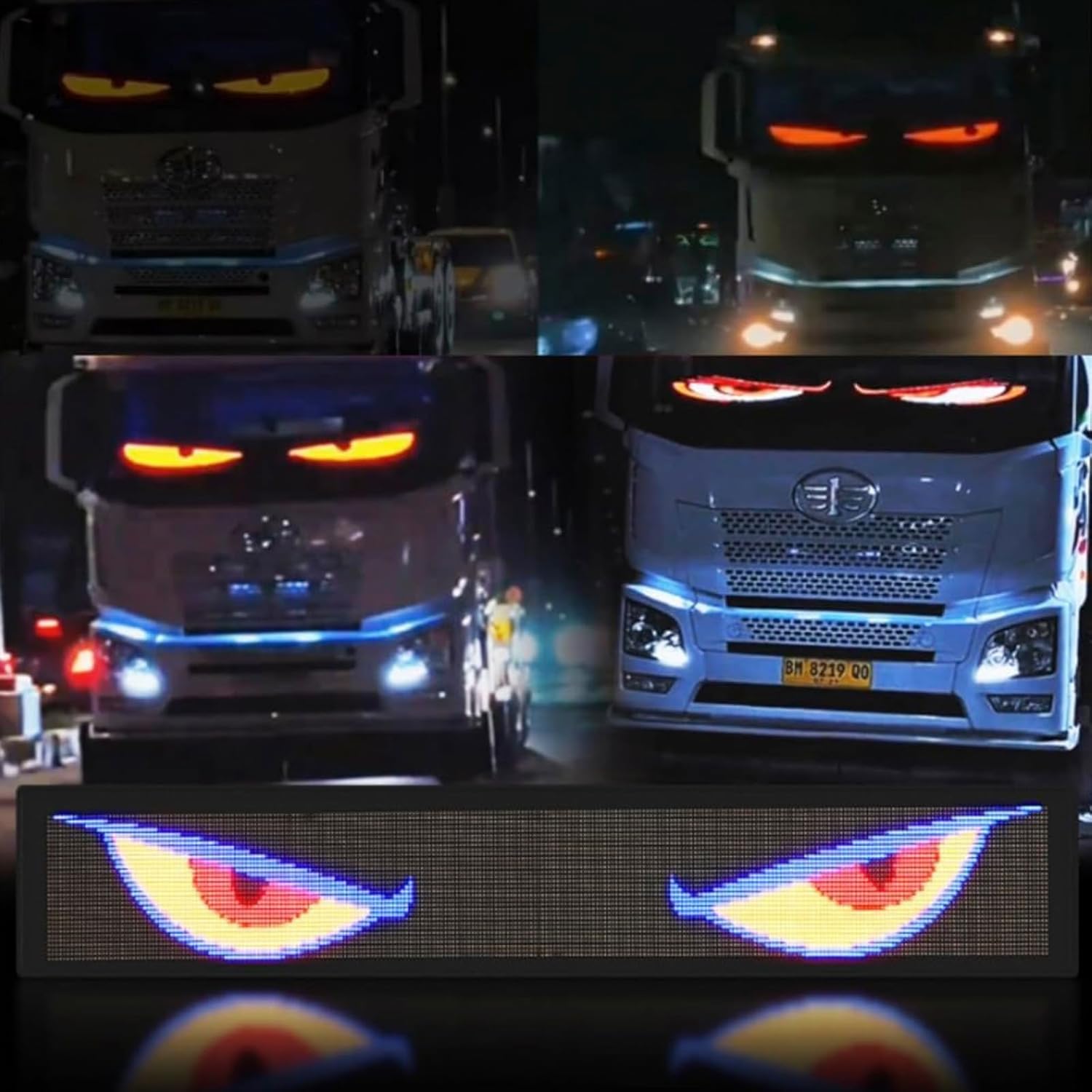 LED-Augen für LKWs und Autos – Programmierbares, flexibles LED-Display mit Teufelsaugen-Effekt